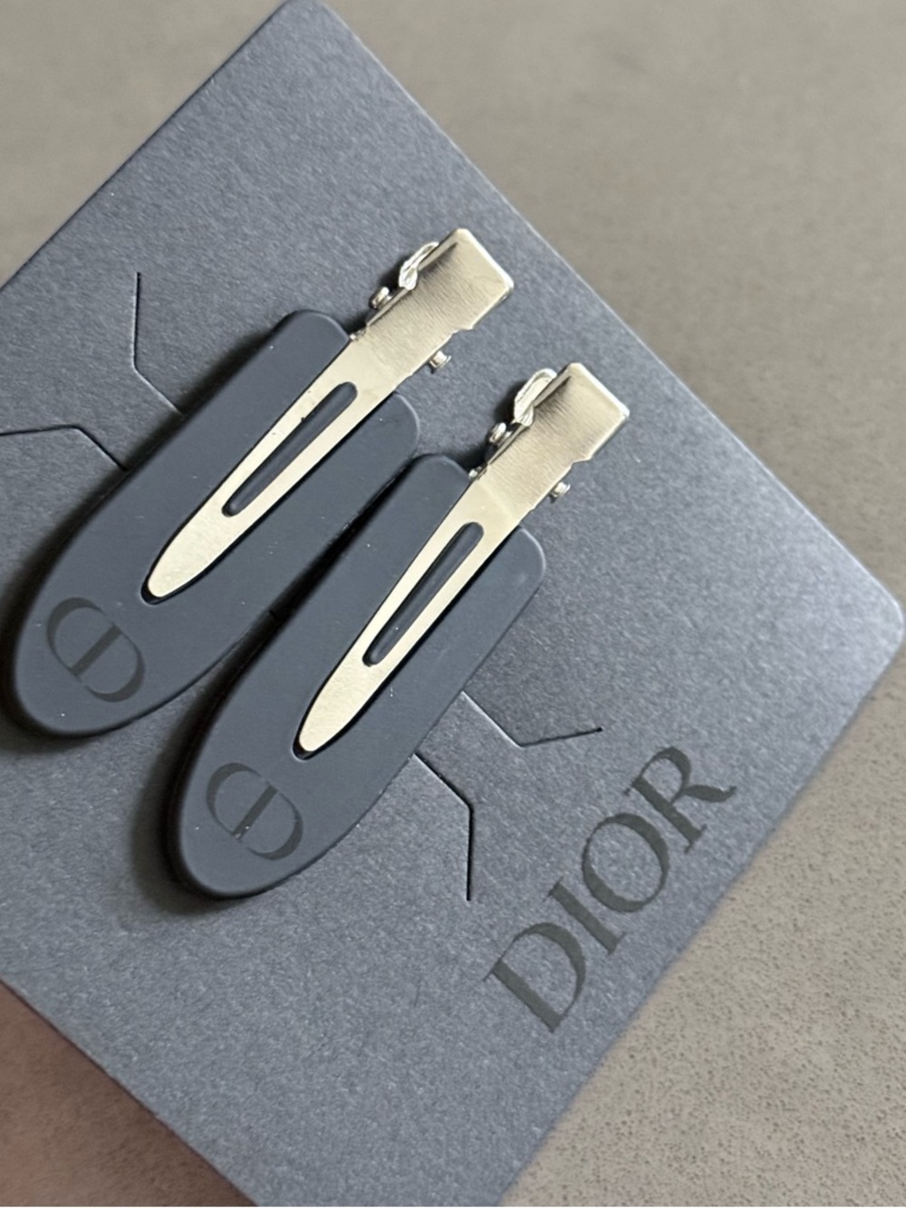 Dior Matte Black Hair Clips